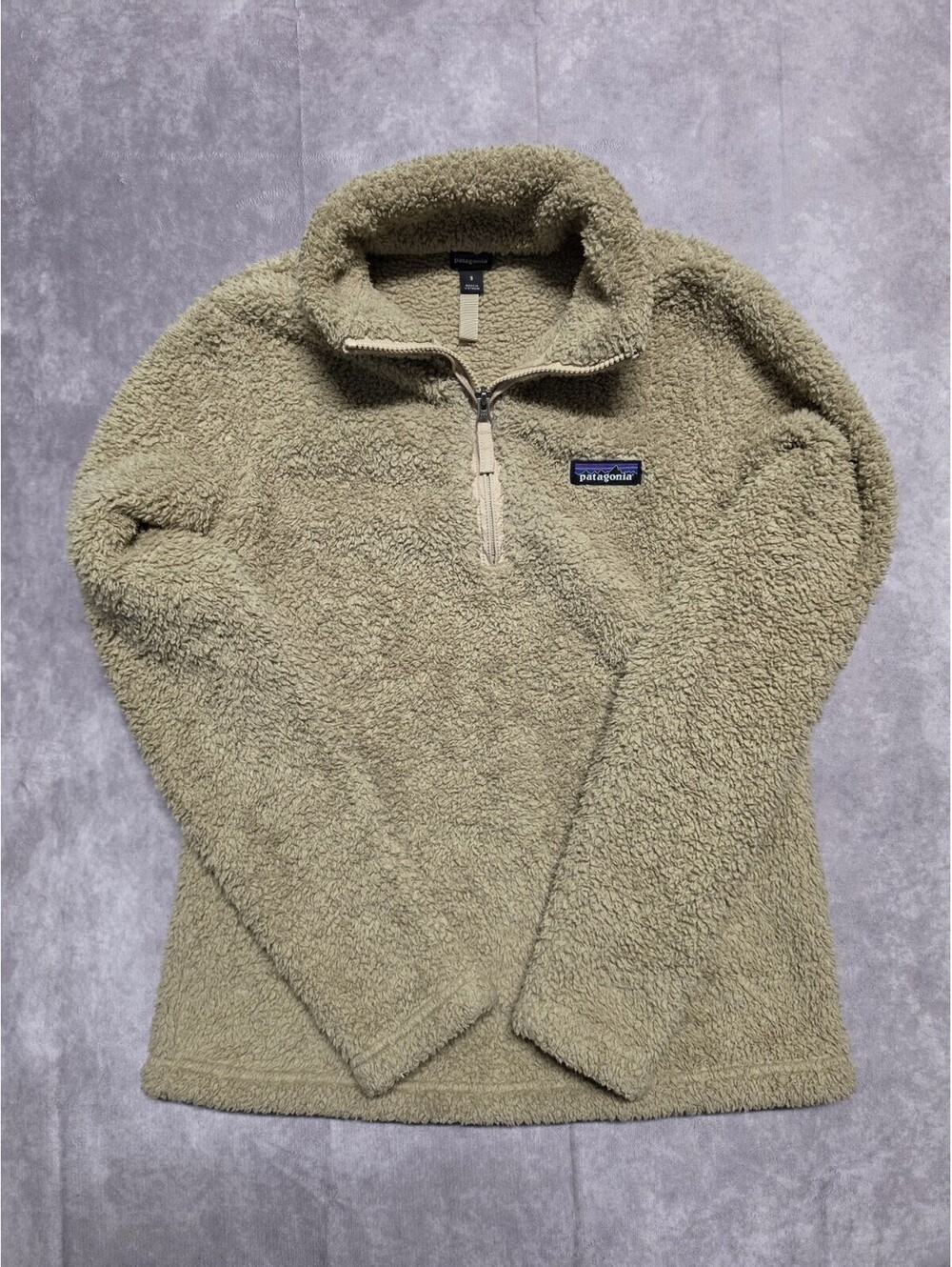 Patagonia Women's Small Light Brown Los Gatos 1/4 Zip Fleece Pullover Sweater.